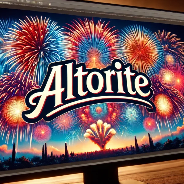 Altorite with fireworks to show the end of the year.